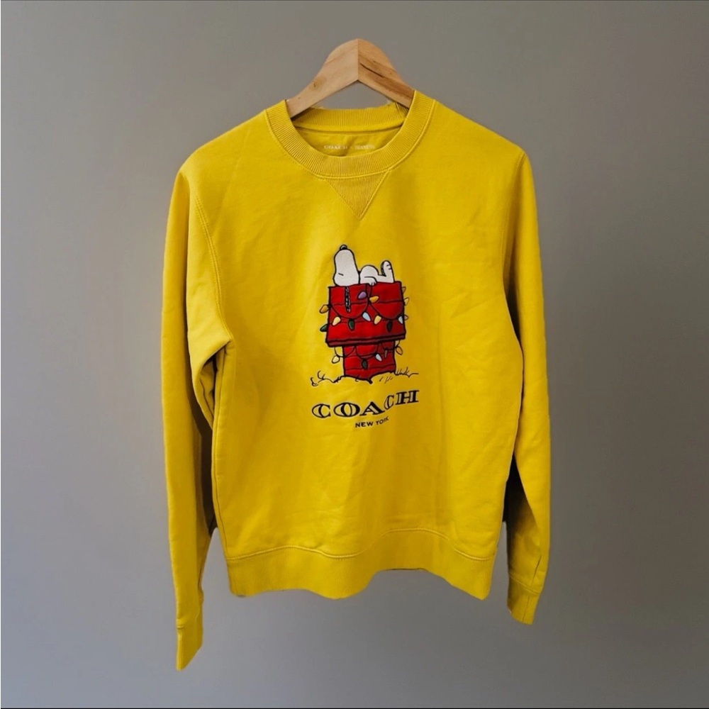 Coach X Peanuts Men Snoopy Lights Crewneck Size XS Used Once RARE
